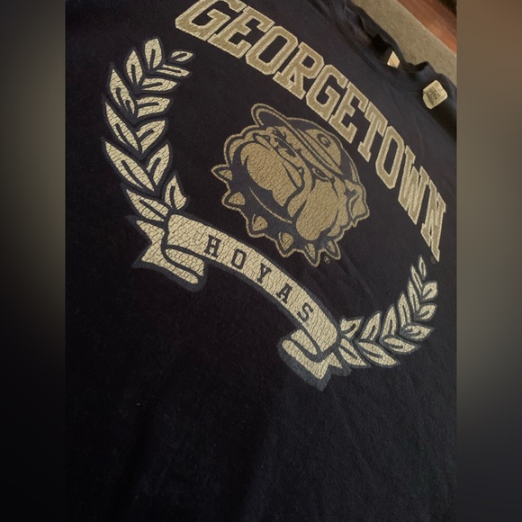 Georgetown Hoyas Distressed Victory Navy Sweatshirt - Picture 5 of 6